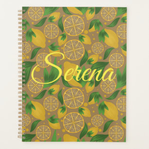 Aquarelle Taupe Fruit citron Planificateur personn