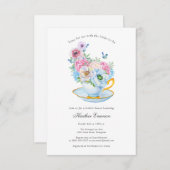 Aquarelle Tea Party invitation de douche nuptiale (Devant / Derrière)