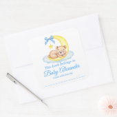 Aquarelle Teddy Baby shower Ours Boite Étiquettes (Enveloppe)
