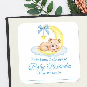Aquarelle Teddy Baby shower Ours Boite Étiquettes