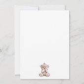 Aquarelle Teddy Bear Girl Baby shower Invitation (Dos)