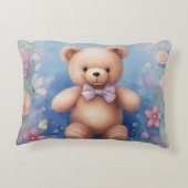 Aquarelle Teddy Ours cadeau Coussin cadeau botaniq (Dos)