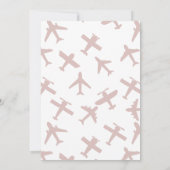 Aquarelle Temps Vol Avion Anniversaire Invitation (Dos)