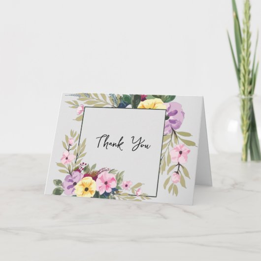 Aquarelle tendance Floral Business Merci Cartes (Devant)