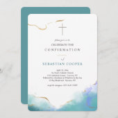 Aquarelle tendance Invitation religieuse (Devant / Derrière)