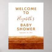 Aquarelle Terracotta Abstraite Affiche de bienvenu (Devant)