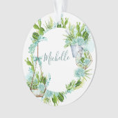 Aquarelle Terrarium en verre Succulents (devant)