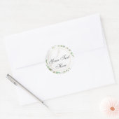 Aquarelle texte personnalisé Sticker rond classiqu (Enveloppe)