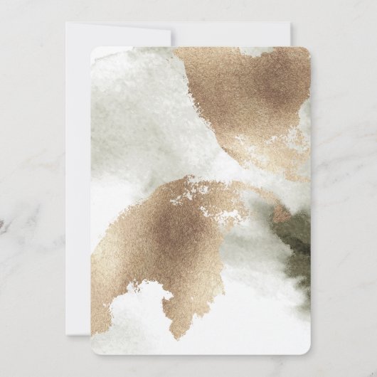 Aquarelle texture Faire-part de mariage en marbre (Dos)