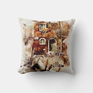 Aquarelle texturée Coussin monographique