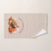 Aquarelle Thanksgiving Turquie et Citrouilles (Serviette à main)