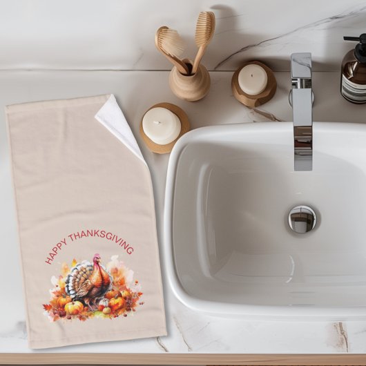 Aquarelle Thanksgiving Turquie et Citrouilles