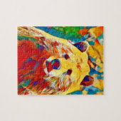 Aquarelle Thème Artsy Coloré Puzzle Ours (Horizontal)