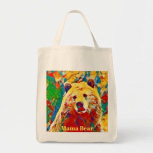 Aquarelle Thème Coloré Digital Ours Sac d'épicerie