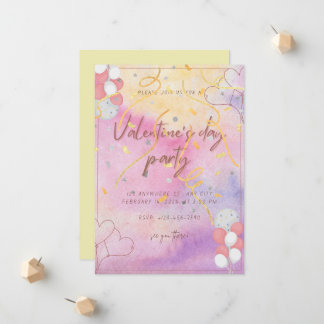 Aquarelle thème Valentines Jour Fête Invitation