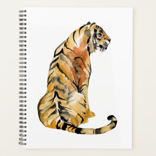 Aquarelle Tiger assis (Devant)