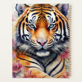 Aquarelle Tigre Avec Fleurs Peinture Florale (Dos)