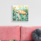 Aquarelle Toile de tortue marine (Insitu(Salon))