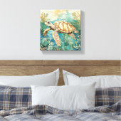 Aquarelle Toile de tortue marine (Insitu(Chambre))