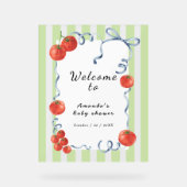 Aquarelle Tomate Bienvenue au Baby shower (Recto)