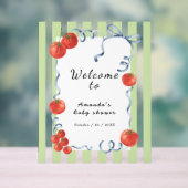 Aquarelle Tomate Bienvenue au Baby shower (Neutre)