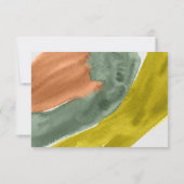 Aquarelle ton de la Terre Mariage moderne Carte RS (Dos)