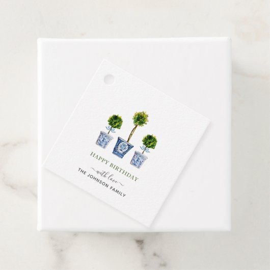 Aquarelle topiaires Joyeuses étiquettes cadeaux d' (En situation)