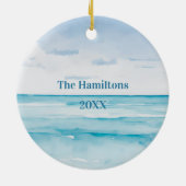 Aquarelle Tortue de mer Côte Ornement de Noël (Dos)