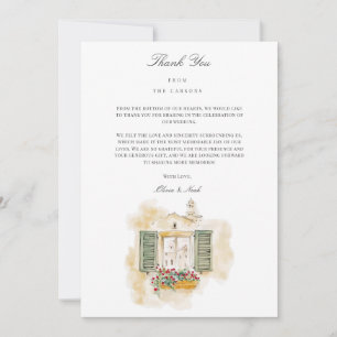 Aquarelle toscane Carte de remerciements italien