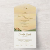 Aquarelle toscane Destination Mariage Invitation (À l'intérieur)