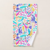 Aquarelle Toucans, Maccaws et la jungle des colibr (Serviette à main)