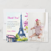 Aquarelle Tour Eiffel Carte de remerciements d'ann (Devant)