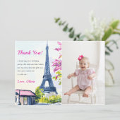 Aquarelle Tour Eiffel Carte de remerciements d'ann (Debout devant)