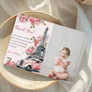 Aquarelle Tour Eiffel Carte de remerciements d'ann