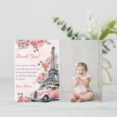 Aquarelle Tour Eiffel Carte de remerciements d'ann (Debout devant)