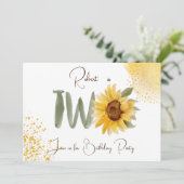 Aquarelle tournesol deuxième invitation anniversai (Debout devant)