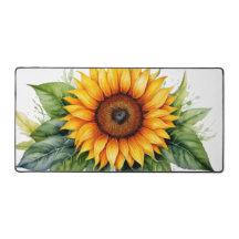 aquarelle tournesol feuille dessiné à la main flor