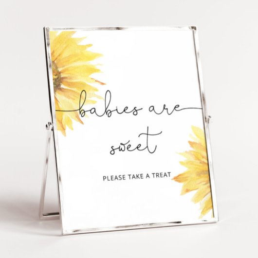 Aquarelle tournesol Les bébés sont doux Poster