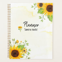 Aquarelle Tournesol Planificateur spirale