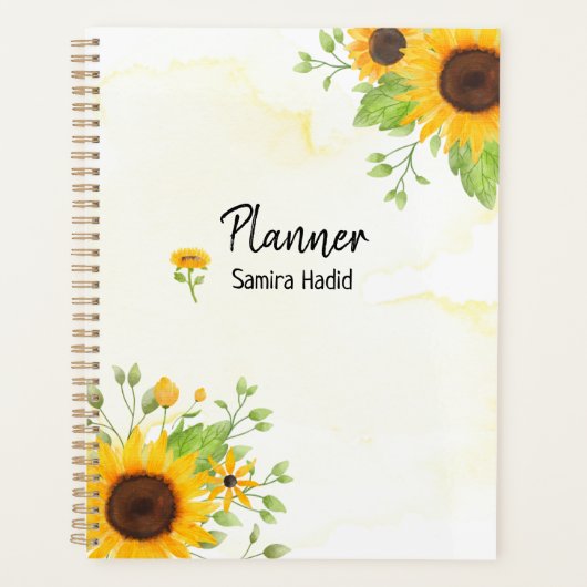 Aquarelle Tournesol Planificateur spirale (Devant)