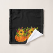 Aquarelle Tournesol Thanksgiving Citrouilles Autom (Gant de toilette)