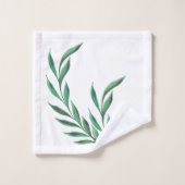 Aquarelle transparente Feuille de palme verte (Gant de toilette)