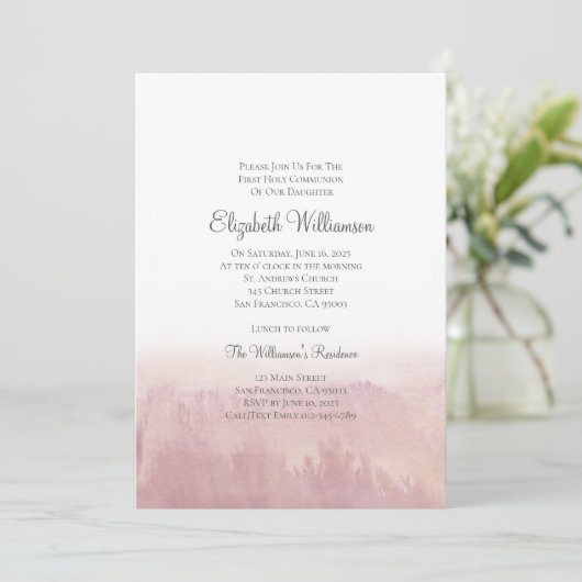 Aquarelle transparente Holy Communion Invitation (Debout devant)