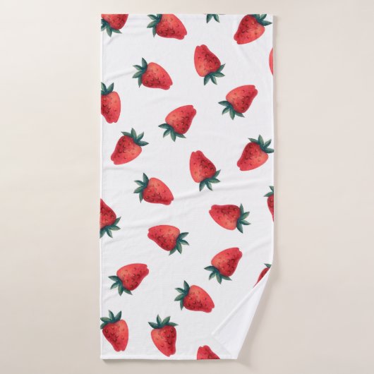 Aquarelle transparente motif avec fraises (Serviette de bain)