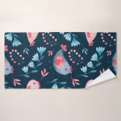 Aquarelle transparente motif de fleurs de poulets  (Serviette de bain)