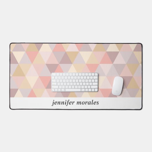 Aquarelle Triangle Mauve Gris rose crème MONOGRAM (Clavier et souris)