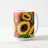 Aquarelle Trois Tournesols Café Mug (Devant droit)
