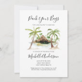 Aquarelle Tropic Bachelorette Week-end Invitation (Devant)