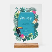 Aquarelle Tropical avec Toucan Favors Turquoise ID (Recto)