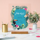 Aquarelle Tropical avec Toucan Favors Turquoise ID (Mariage)